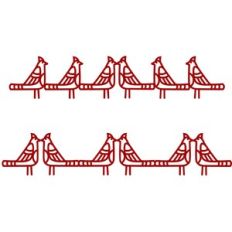 Festive Cardinal Bird Borders