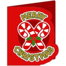 candy cane merry christmas card
