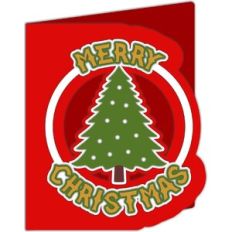 pine tree merry christmas card