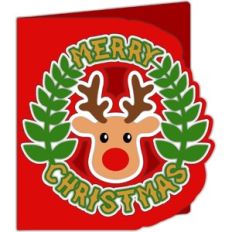 reindeer merry christmas card