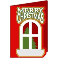 window merry christmas card