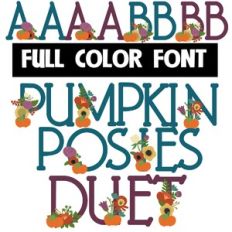 Pumpkin Posies Duet Color Font