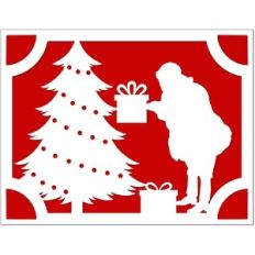 A2 Insert Card Santa Tree