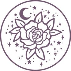 flower with stars and moon