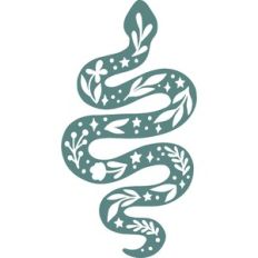 snake with leaves and flowers