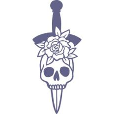 sword with floral skull