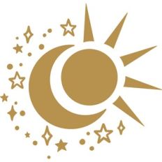 sun and moon with stars