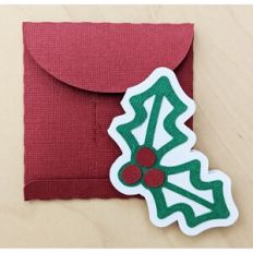 holly berry card and envelope
