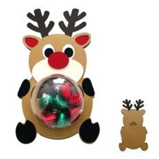 Reindeer Dome Candy Card Pull Tab Back
