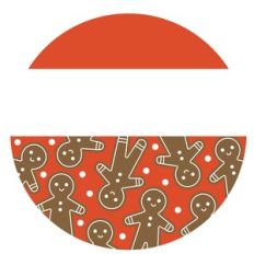 Gingerbread Man Split Round Frame