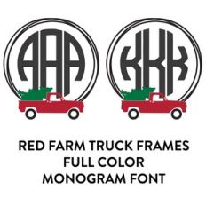 red truck frame full color monogram font