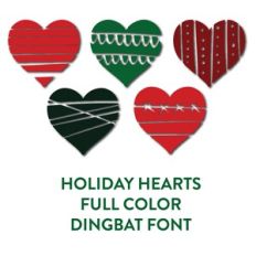 holiday hearts full color dingbat font