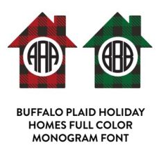 buffalo plaid holiday homes full color monogram font