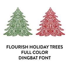 flourish christmas tree full color dingbat font