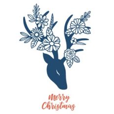Reindeer with floral antlers