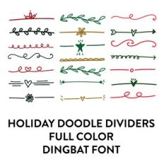 holiday doodle dividers full color dingbat font
