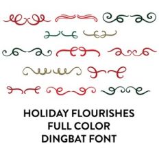 holiday flourishes full color dingbat font