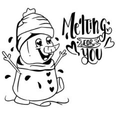 Melting For You Cute Snowman Design