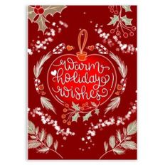 Warm Holiday Wishes Celebration Christmas Card