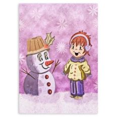 Cute Christmas Card with Snowman