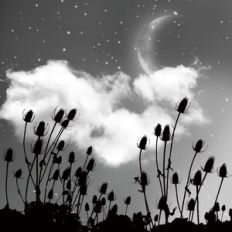 Monochrome Moonlit Woodland