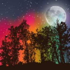 Moonlit Rainbow Sky