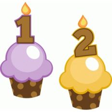 birthday cupcakes 1 and 2