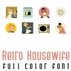 Retro Housewife Full Color Font