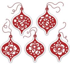 Floral Christmas Bauble Gift Tags