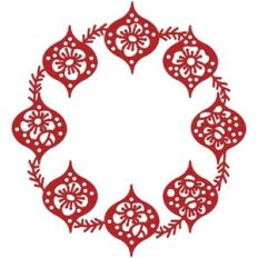 Floral Christmas Bauble Wreath Garland Frame