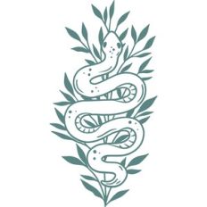 snake with leaves