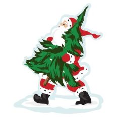 Santa Carrying Tree
