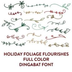 holiday foliage flourishes full color dingbat font