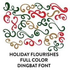 holiday flourishes full color dingbat font 2