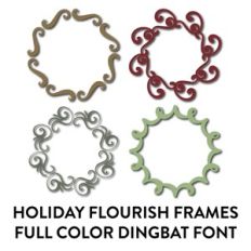 flourish holiday frames full color dingbat font