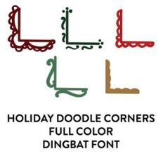 holiday doodle corners full color dingbat font