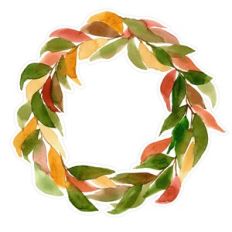 Fall / Autumn Watercolor Leaves Wreath Print and Cut