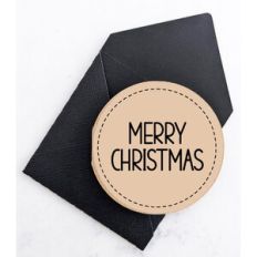 merry christmas circle card and envelope