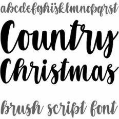 country Christmas brush script font