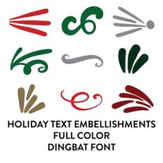 holiday text embellishments full color dingbat font