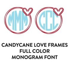 candycane love frames full color monogram font
