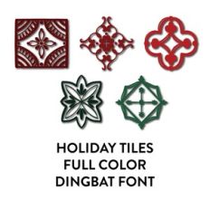 holiday tiles full color dingbat font
