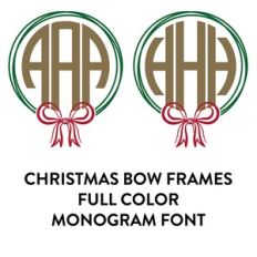 bow frame full color monogram font 2