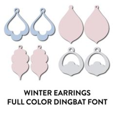 winter earrings full color dingbat font