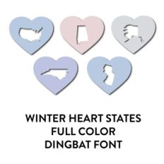 winter heart states full color dingbat font