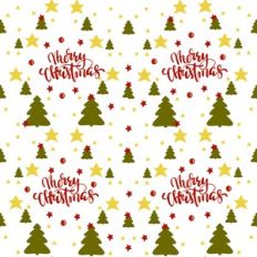 Merry Christmas Seamless Pattern with Christmas trees