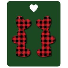 hoiday plaid heart earrings