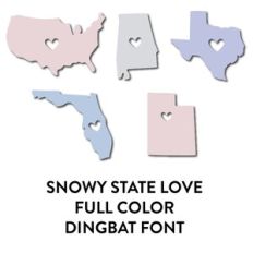 snowy state love full color dingbat font