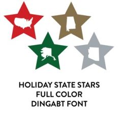 holiday state stars full color dingbat font