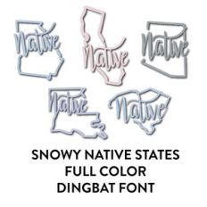 snowy native states full color monogram font